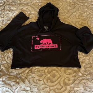 Torrey Pines Black Cropped Hoodie